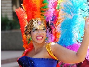 The 2014 Cariwest Parade started near the Legislature and travelled along Jasper Avenue to  Churchill Square.
