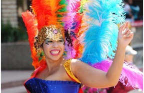 The 2014 Cariwest Parade started near the Legislature and travelled along Jasper Avenue to  Churchill Square.