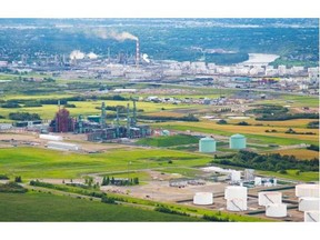An aerial view of part of Alberta’s Industrial Heartland.