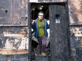 Bradley Moss, Theatre Network artistic director, on the site of the Roxy Theatre fire.