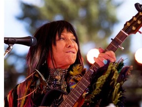 Buffy Sainte-Marie wows the crowd during the final day of Interstellar Rodeo at Hawrelak Park on July 26, 2015 in Edmonton.