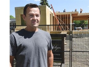 Builder Rick Lamontagne of Richlyn Custom Homes in front a home he has under construction in Glenora in Edmonton on Thursday July 9, 2015