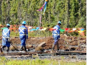Cleanup work continues at the Nexen pipeline leak near their Long Lake facility off highway 881, south of Fort McMurray. July 22, 2015.