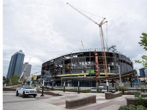 Construction continues on Rogers Place. The arena will serve as the center of the newly renamed Ice District, in Edmonton on July 13, 2015.