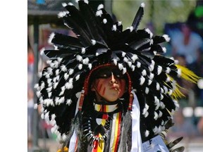 Dancers at Poundmaker’s Lodge annual Powwow in St. Albert, Alta. on August 2, 2015.