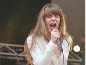 Jenny Lewis performs on the main stage Sunday evening at the Edmonton Folk Music Festival on August 9, 2015.