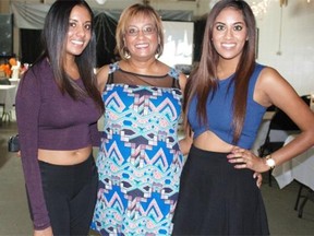 From left, Deithra Tayloo, Marina Tayloo and Danielle Tayloo at the Cariwest Festival Gala on July 18.