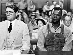 Gregory Peck, left, played Atticus Finch in the film To Kill a Mockingbird. Last year in Alberta, 20 boys and one girl were named Atticus.