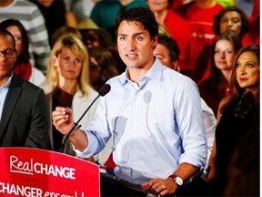 Liberal Leader Justin Trudeau speaks to supporters during a campaign stop earlier this week in Calgary.