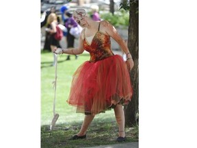 Mariah Evans, 16, was dressed as “Maoi from Princess Tutu” as she got some fresh air outside of the annual Animethon at MacEwan in Edmonton on Aug. 7, 2105.