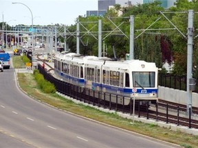 The Metro LRT Line undergoes testing in Edmonton on Aug. 14, 2015. Early next month, the long-delayed line will operate between MacEwan and NAIT stations, although trains will only be travelling at 25 km/h instead of 50 km/h.
