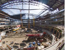 The view inside of Rogers Place under construction in Edmonton on July 28, 2015.