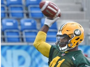 Odell Willis (41) went about his work quietly Tuesday at the Eskimos practice at Clarke Field.