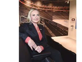 The Oilers Entertainment Group announced Wednesday that Susan Darrington, pictured here at Rogers Place Presentation Centre in downtown Edmonton, is the new vice-president and general manager of Rogers Place.