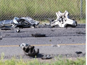 Two people were killed in a collision on the Yellowhead early Sunday Aug. 2, 2015.