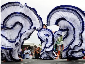 The Raices Salvadorenas dance group perform a traditional El salvadorian dance. The 39th Edmonton Heritage festival featured 60 pavilions from 85 cultures around the world at Hawrelak Park.