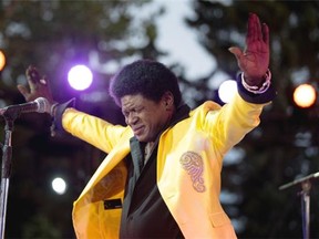 The Screaming Eagle of Soul, Charles Bradley, closes the Interstellar Rodeo at Hawrelak Park on July 26, 2015 in Edmonton.