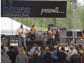 Shawn Holt and the Teardrops kicked off the 17th annual Edmonton Blues Festival, Friday evening at the Hawrelak Amphitheatre. The festival runs August 21st-23rd and features legendary blues musicians such as Sugaray Rayford and Henry Gray, in Edmonton on August 21, 2015.
