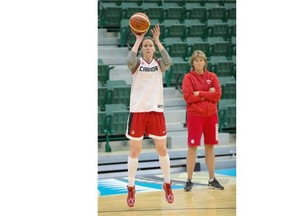 Team Canada’s Kim Gaucher practices at the Saville Community Sports Centre on Tuesday.