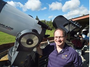 The Telus World of Science’s Frank Florian in the observatory in Edmonton on Aug. 7, 2105.