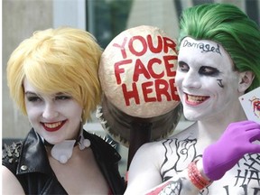 Thomas Charchuk and Eleanor Crispin are Harley Quinn and the Joker at Animethon at MacEwan in Edmonton on Aug. 7, 2105.