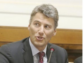 Vancouver Mayor Gregor Robertson speaks at a conference on Modern Slavery and Climate Change in the Casina Pio IV the Vatican, Wednesday, July 22, 2015.
