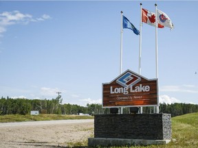 A sign at Nexen Energy's Long Lake facility near Fort McMurray in July 2015.