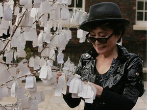 Yoko Ono with one of her Wish Trees at the Bluecoat Gallery in Liverpool, in 2008. Wish Tree is part of Nuit Blanche, happening from 7 p.m. to 4 a.m. Saturday, Sept. 26.
