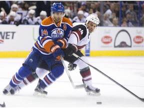 Jordan Eberle (14), who suffered a shoulder injury in pre-season action, is expected to play his first game of the season Friday against the Pittsburgh Penguins.