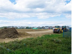 Construction has begun on the Bishop David Motiuk K-9 Catholic school in the Webber Greens neighbourhood, in Edmonton on August 19, 2015.