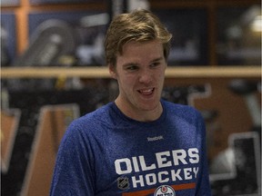 EDMONTON, AB.-- Connor McDavid waits to complete his fitness testing as the Edmonton Oilers rookie camp opens at Rexall Place on 10, 2015 in Edmonton. (Greg Southam/Edmonton Journal)