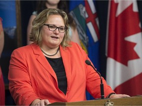 Health Minister Sarah Hoffman banned the sale of menthol flavoured tobacco. She made the announcement at the Alberta Legislature.