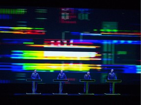 German electronic band Kraftwerk performs its 3D show at Edmonton's Jubilee Auditorium on Sept. 16, 2015.