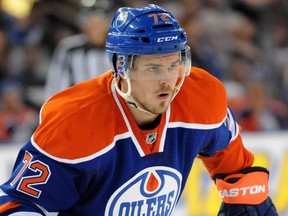 Gregory Chase of the Edmonton Oilers against the Calgary Flames in preseason NHL action at Rexall Place in Edmonton.