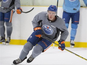 EDMONTON, AB. SEPTEMBER 8, 2015 - Connor McDavid skated with many of his Oiler teammates for the first time. Many of the Edmonton Oilers held a skate at the Royal Glenora Club leading up to training camp. Shaughn Butts/Edmonton Journal