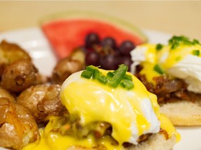 The Duck Confit Benedict from the Blue Plate Diner.
