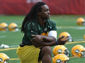Edmonton Eskimos' leading pass rusher Marcus Howard is out for Saturday's game against the B.C. Lions after being added to the six-game injured list on Sept. 25, 2015.