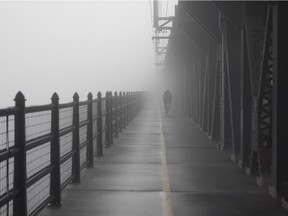 The High Level Bridge on a foggy morning on June 11, 2014.