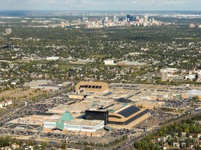 An aerial view of West Edmonton Mall and downtown Edmonton on September 10, 2015.