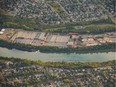 An aerial view of the Gold Bar Wastewater treatment plant in Edmonton.
