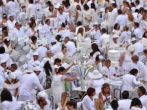 A sea of white at the second annual Diner en Blanc took place as 1,500 Edmontonians descend on Churchill Square in Edmonton, Sept. 3, 2015.