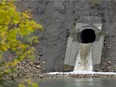 Stormwater pours into the North Saskatchewan river from outfall #44 near the Quesnell Bridge in Edmonton on Sept. 6, 2015. Many people don't realize that when rain water washes our streets it typically goes straight into the river - pollutants and all.