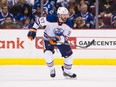 David Musil #87 of the Edmonton Oilers skates in NHL action against the Vancouver Canucks on April, 11, 2015 at Rogers Arena in Vancouver, British Columbia, Canada.