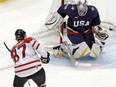 Canada's Sidney Crosby scores on U.S.A. goalie Ryan Miller for the game-winning goal in the 2010 Olympics in Vancouver. Crosby wouldn't have been on Team Canada under the  2016 World Cup of Hockey rules.