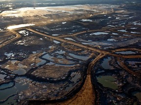 An aerial view of the Suncor Millennium oilsands mine, north of Fort McMurray.