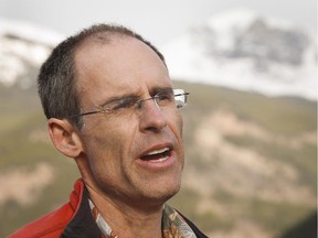John Wilmshurst, a resource conservation manager with Parks Canada, speaks in May 2014 about the receding glaciers of the Columbia Icefields in Jasper National Park.