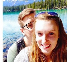 Leeya Coombes and Nic Moore, both victims in a highway crash near Jasper on August 14, 2015.