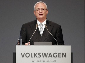 Volkswagen CEO Martin Winterkorn, seen here in a May 2015 file photo, stepped down "in the interests of the company" as it grapples with the scandal over Volkswagen's evasion of U.S. emissions controls.