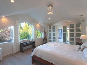 The spacious master bedroom in Ross Mitchell's Belgravia home.