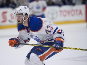 PENTICTON, BC. SEPTEMBER 14, 2015 - ALEXIS LOISEAU of the Edmonton Oilers prospects against the Winnipeg Jets  at the South Okanagan Events Centre in Penticton.  Shaughn Butts/Edmonton Journal